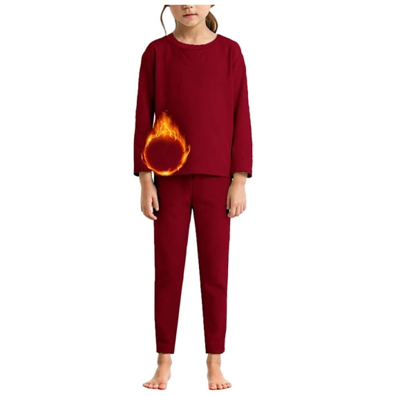 GCETTIC Toddler Thermal Underwear Set Girls Boys Long Johns Kids Pajamas Pjs Size 12-24 Months