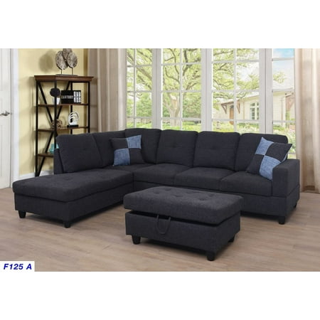 GCF 3-PCPiece Sectional Sofa Couch Set,  LeftHand Facing Sectional Sofa Set