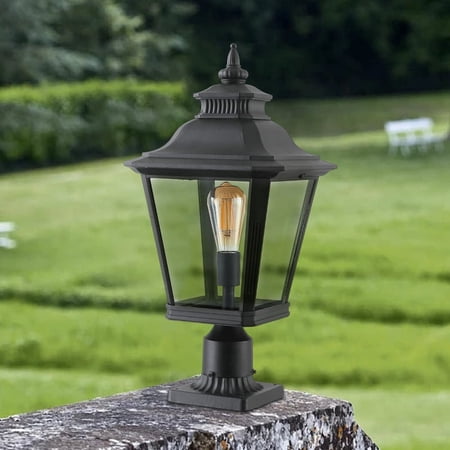 GCGAFUL 2 Pack Outdoor Post Light, 21 in Waterproof Lamp Post Light Fixtures with Pier Mount Base for Garden, Patio, Fence (Bulb Not Included)