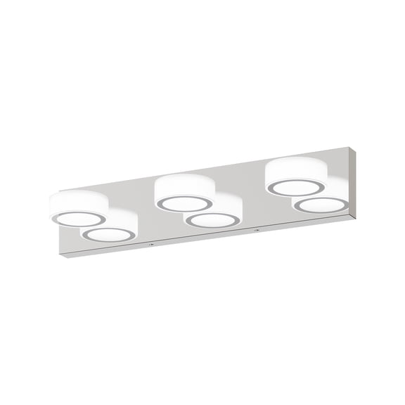 GCGAFUL 21.3 in. 3-Light Modern Chrome LED Vanity Light Bar with Acrylic Shades for Mirror, Shower, and Bathroom Decor