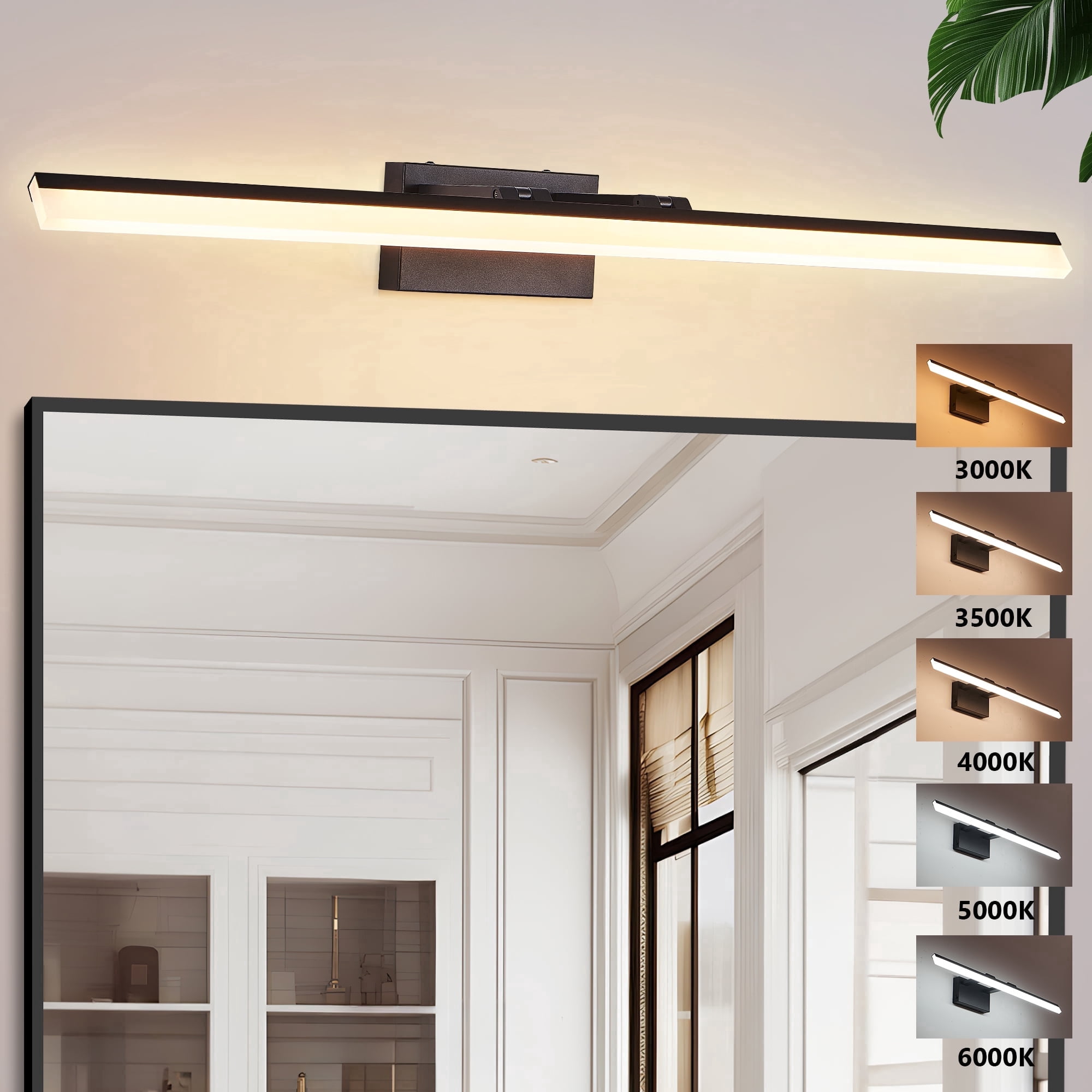 GCGAFUL 39-Inch LED Bathroom Vanity Light Bar, Modern Wall Fixture Ideal for Bathroom, Living Room, Bedroom, Hallway, Black