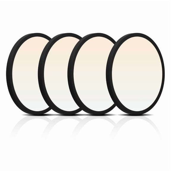 GCGAFUL 4 Pack LED Flush Mount Ceiling Light Fixture Black, 16 Inch 32W, Super Slim 0.7 Inch, Dimmable & 2700K-6500K 5 Color Selectable LED Ceiling Lights for Bedroom