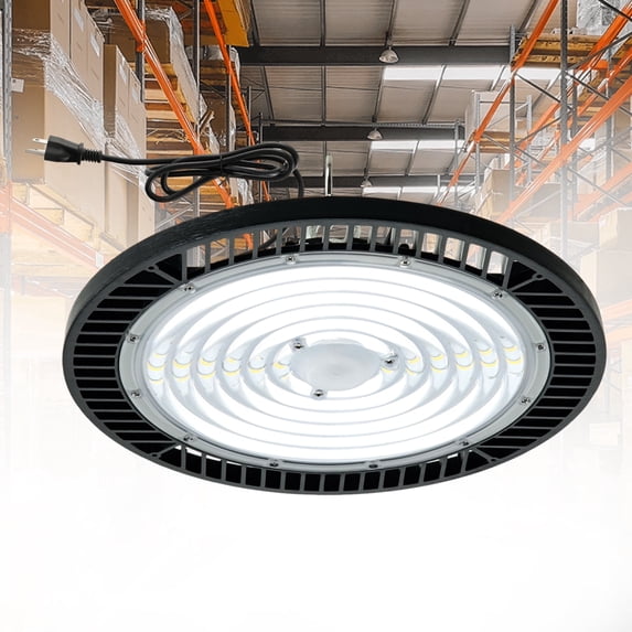 GCGAFUL 240W LED UFO High Bay Lights, 33600LM 5000K IP65 Commercial Bay Lighting Fixture, Super Bright with 5ft Cable, Plug & Play for Warehouse, Factory, Garage, Workshop, Barn