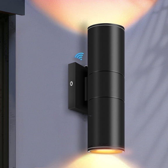 GCGAFUL Dusk to Dawn Outdoor Sensor Wall Light, 2700K Integrated LED Sconce, Waterproof Aluminum Cylinder Hardwired Lighting for Patio Porch Garden