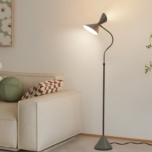 GCGAFUL Modern 70.4-Inch Floor Lamp for Living Room, Foot Switch Tall Standing Lamp with 2 LED Bulbs, 3000K Warm Light for Bedroom, Kids Room, Corners