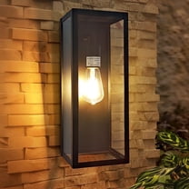 GCGAFUL Modern Outdoor Wall Lantern, 15 in. Outdoor Wall Sconce with with Clear Glass
