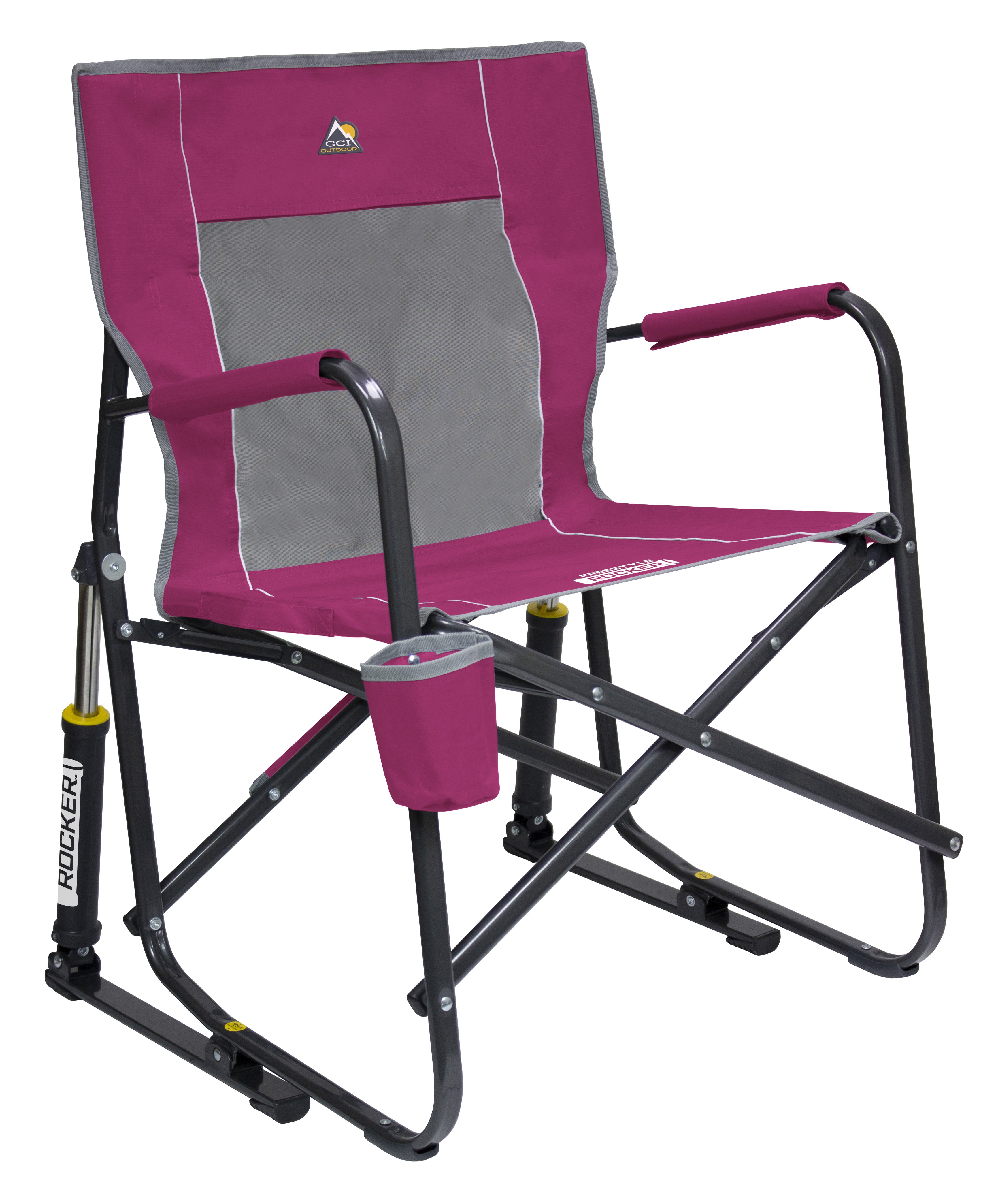 GCI Outdoor Freestyle Rocker Foldable Rocking Camp Chair, Beach Berry - Walmart.com