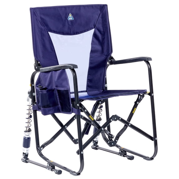 GCI Outdoor Adjustable Rocker Rocking Camping Chair with 3 Comfort Settings, Rich Blue