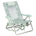 thumbnail image 1 of GCI Outdoor Backpack Beach Chair Lightweight Low Profile Reclining Chair, Floral Pastel Green, 1 of 11