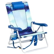 GCI Outdoor Backpack Beach Chair Lightweight Low Profile Reclining Chair, Wave Blue