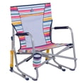 thumbnail image 1 of GCI Outdoor Beach Rocker Low Profile Rocking Beach Chair with Beverage Holder, Multistripe, 1 of 7
