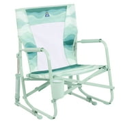 GCI Outdoor Beach Rocker Low Profile Rocking Beach Chair with Cup Holder, Wave Green