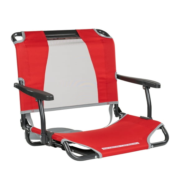 GCI Outdoor Big Comfort Stadium Seat With Armrests and Back Support for Bleachers, Red