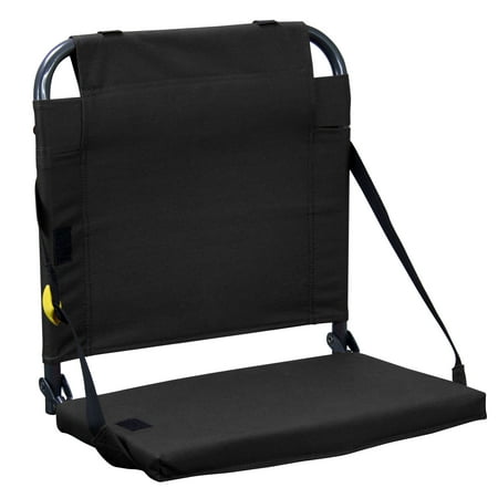 GCI Outdoor BleacherBack Stadium Seat With Cushioned Back Support for Bleachers, Black