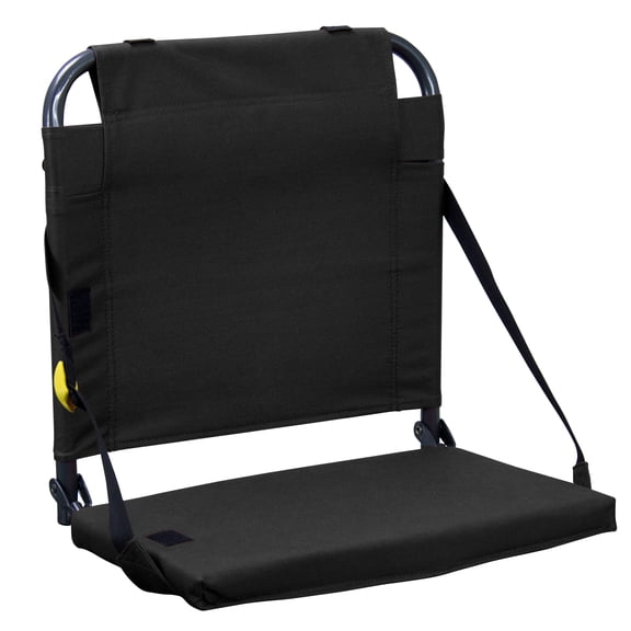 GCI Outdoor BleacherBack Stadium Seat With Cushioned Back Support for Bleachers, Black