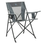 GCI Outdoor Comfort Pro Chair Folding Quad Camp Chair, Heathered Pewter