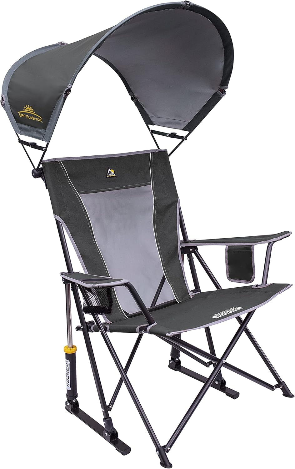GCI Outdoor Comfort Pro Rocker Camping Chair | Portable Folding Rocking Chair with Durable Armrests & Drink Holder  Sweet Tea