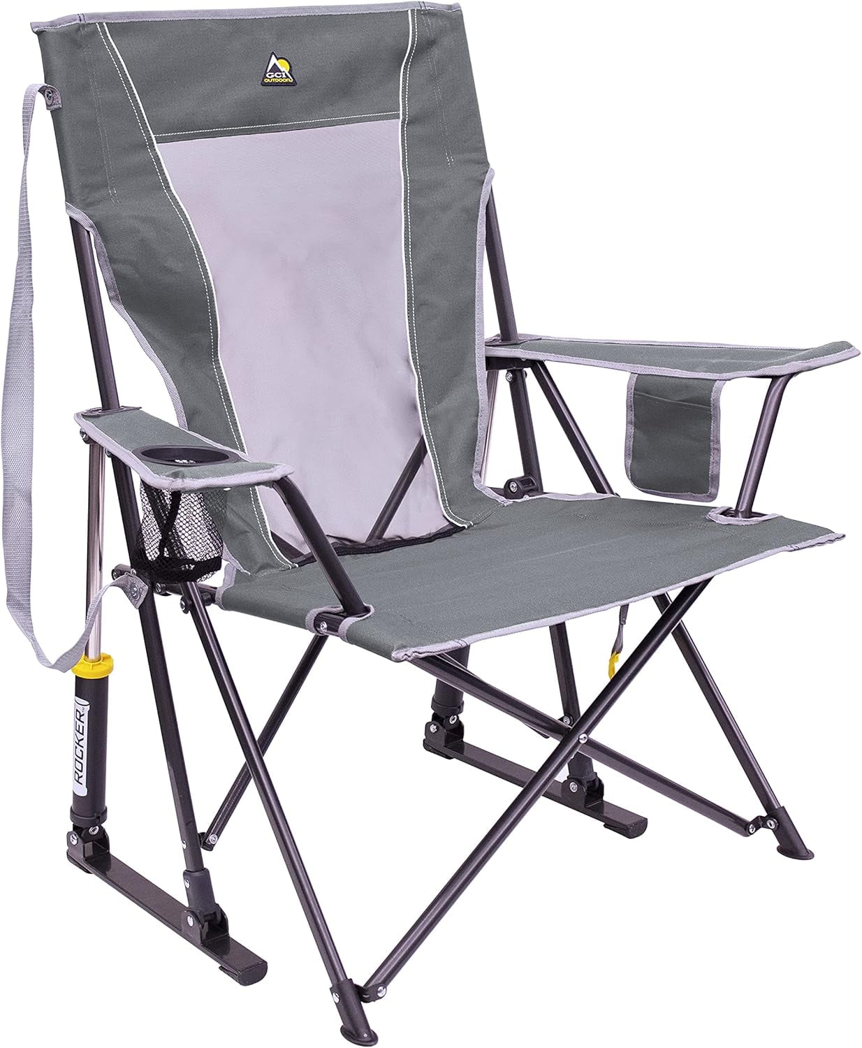 GCI Outdoor Comfort Pro Rocker Camping Chair | Portable Folding Rocking Chair with Durable Armrests & Drink Holder  Sweet Tea