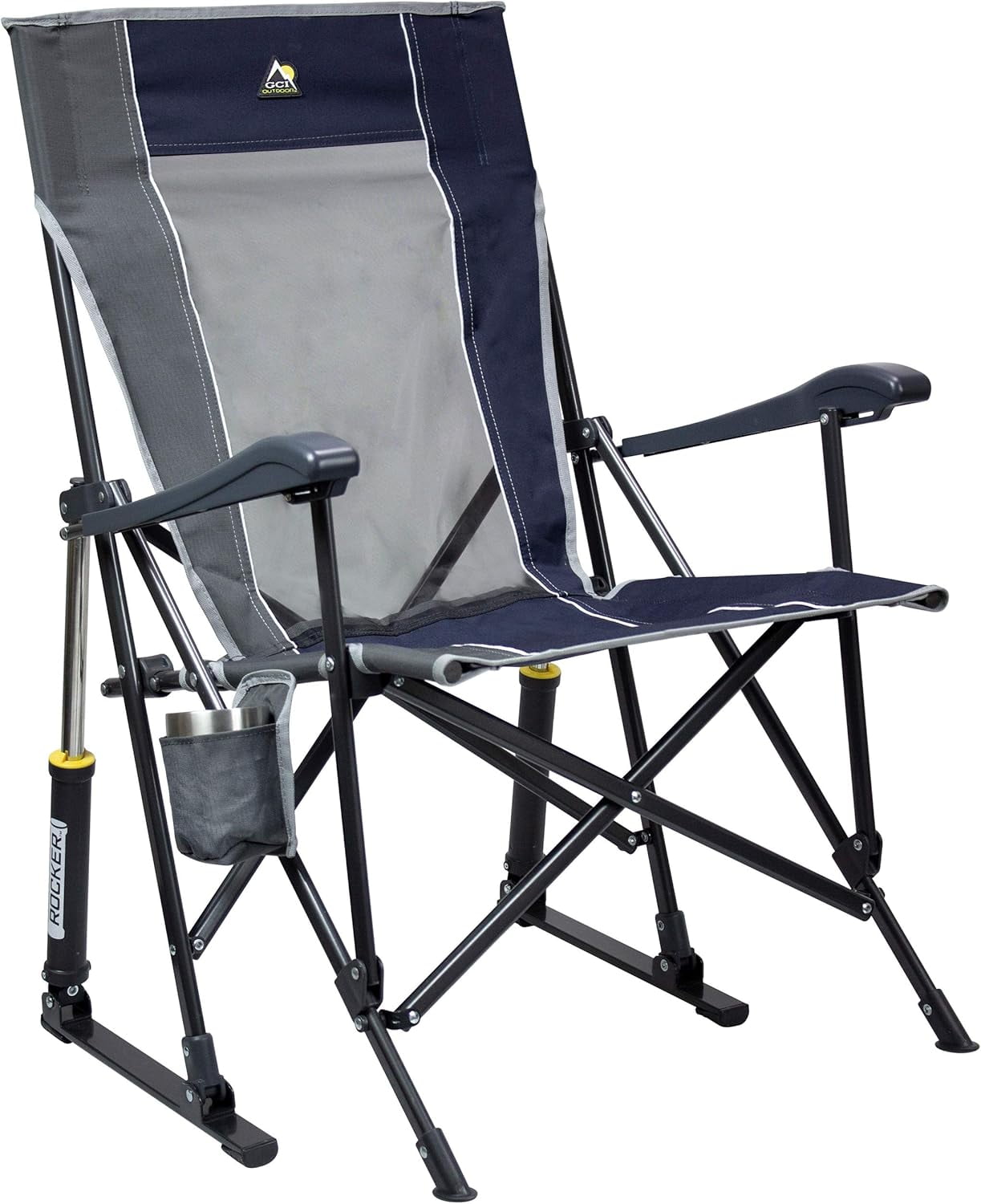 GCI Outdoor Comfort Pro Rocker Camping Chair | Portable Folding Rocking Chair with Durable Armrests & Drink Holder  Sweet Tea