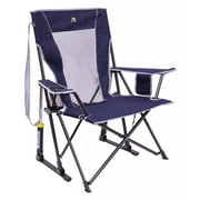 GCI Outdoor Comfort Pro Rocker Foldable Rocking Camp Chair with Mesh Backrest, Indigo