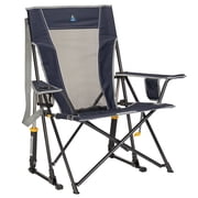 GCI Outdoor Comfort Pro Rocker Rocking Camping Chair with Cup Holder, Indigo