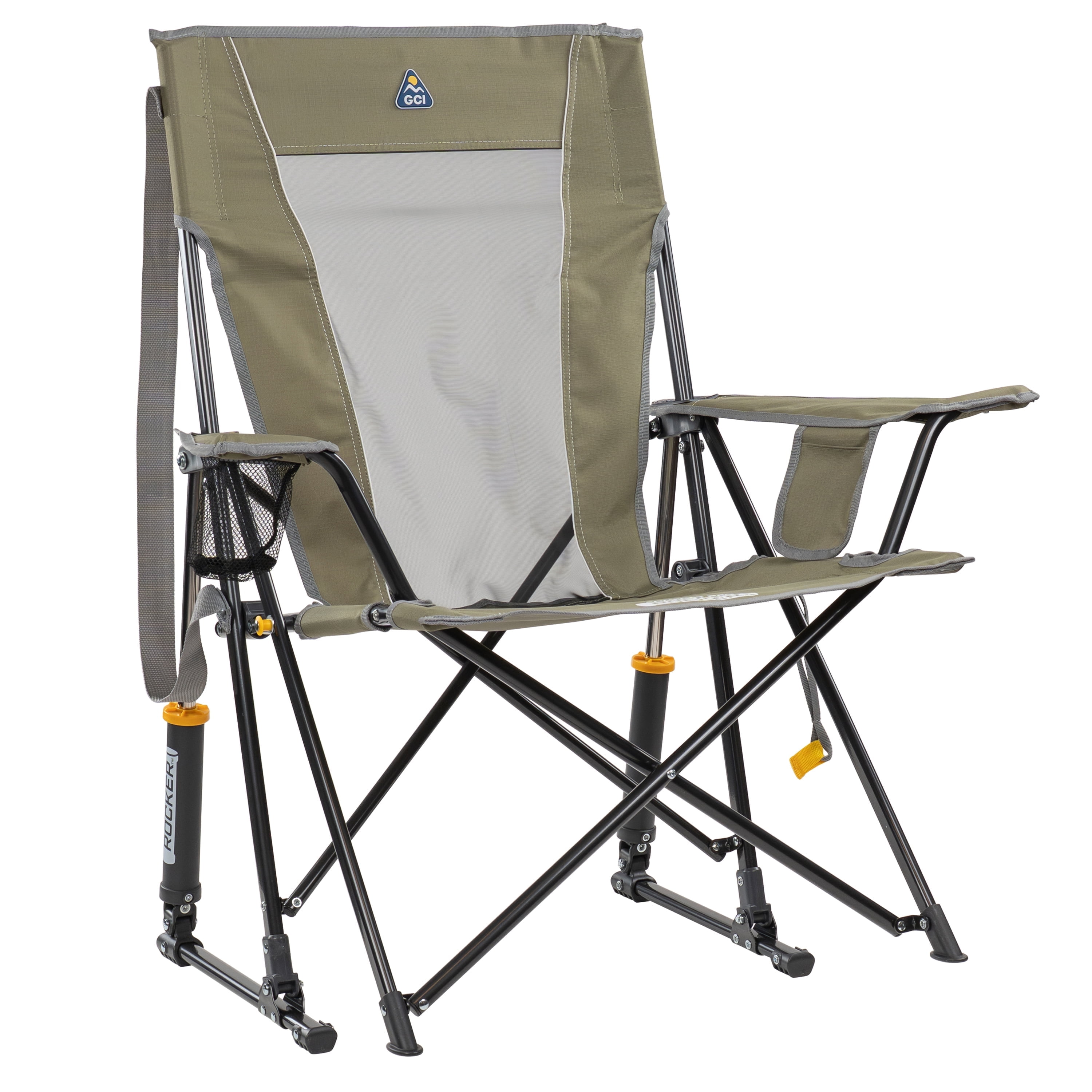 GCI Outdoor Comfort Pro Rocker Camping Chair with Mesh Backrest, Loden Green