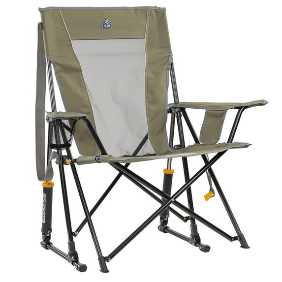 GCI Outdoor Comfort Pro Rocker Camping Chair with Mesh Backrest, Loden Green