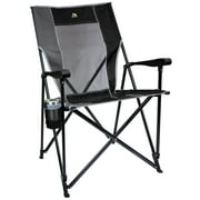 GCI Outdoor Eazy Chair XL Folding Oversized Quad Camp Chair With Carry Bag, Black