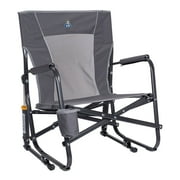 GCI Outdoor FirePit Rocker Low Profile Rocking Camping Chair, Pewter Gray