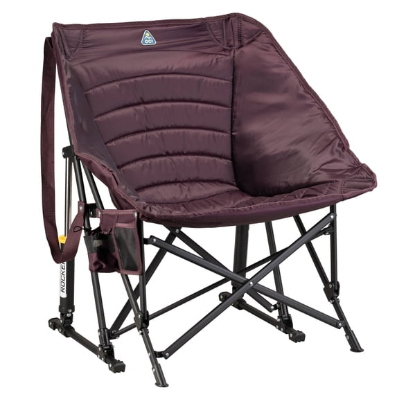 GCI Outdoor Puff Rocker Insulated Rocking Camping Chair with Cup and Phone Holder, Amethyst