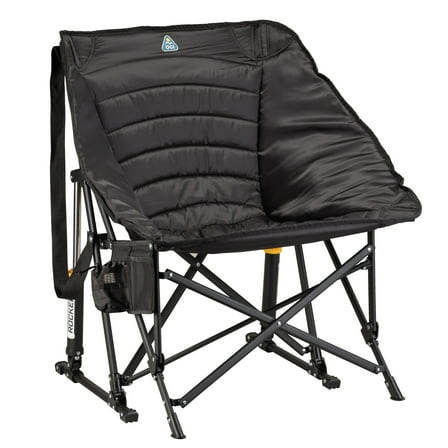 GCI Outdoor Puff Rocker Foldable Insulated Rocking Camp Chair, Black