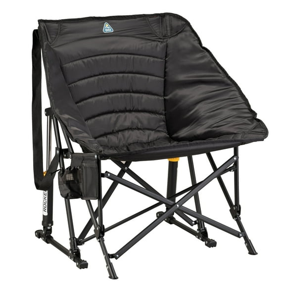 GCI Outdoor Puff Rocker Foldable Insulated Rocking Camp Chair, Black