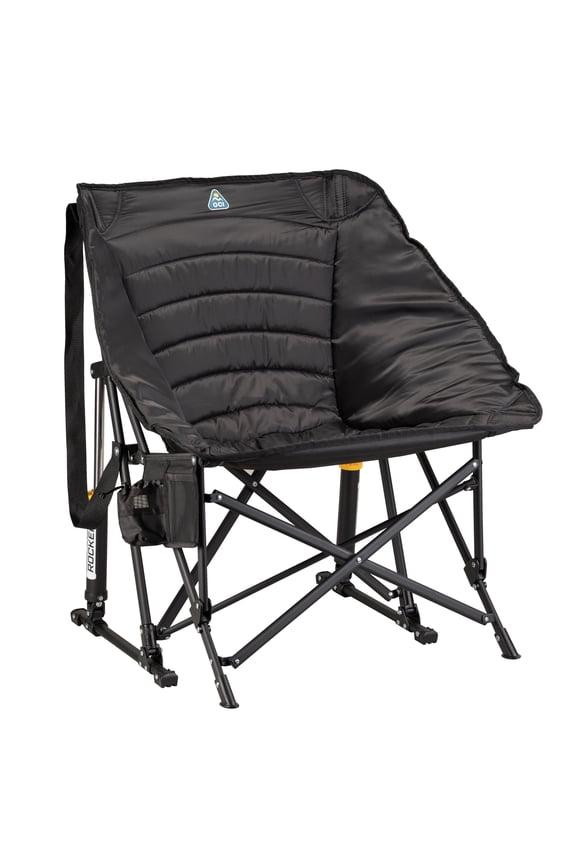 Puff Rocker Foldable Insulated Rocking Camp Chair, Black