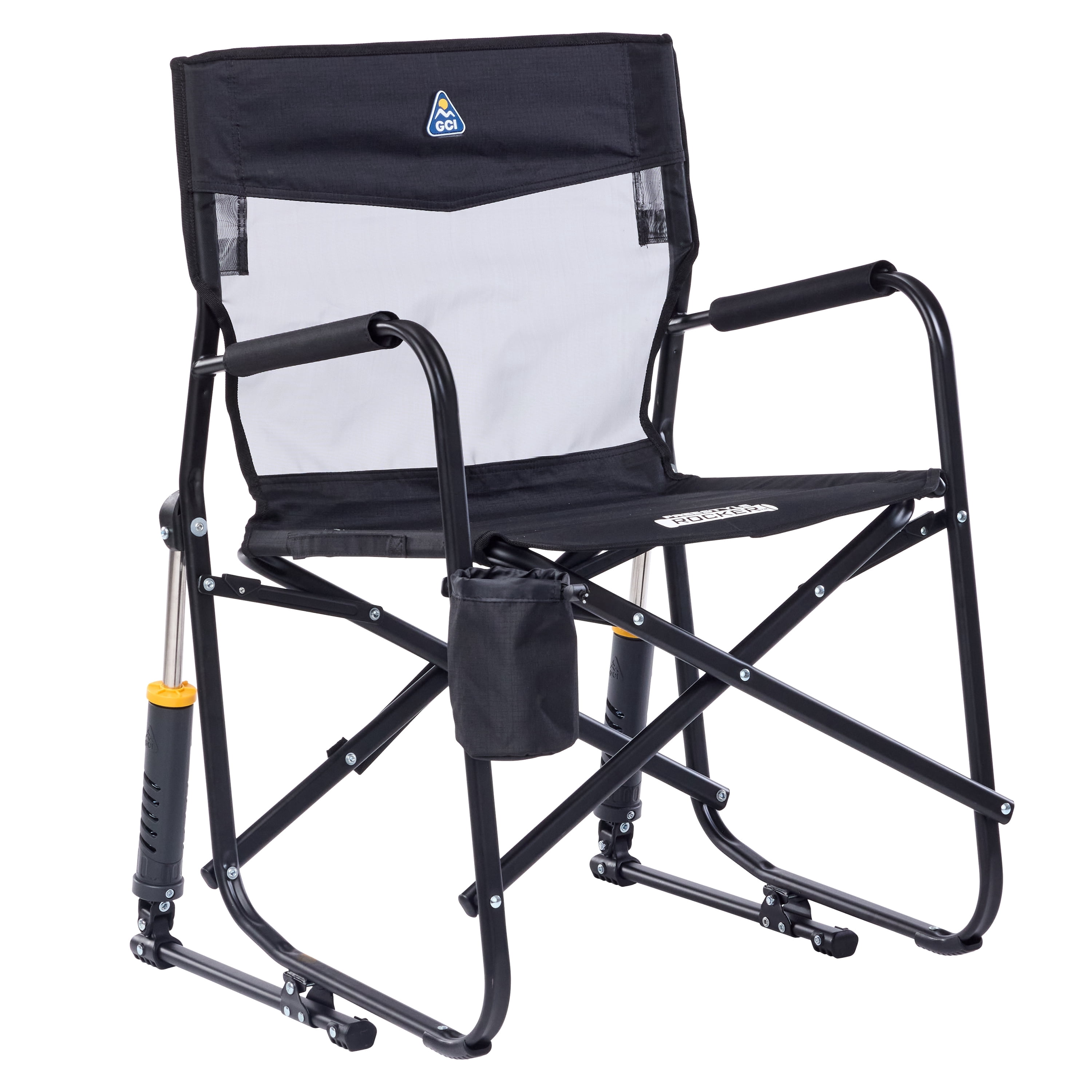 GCI Outdoor Freestyle Rocker Elite Folding Rocking Camping Chair, Black