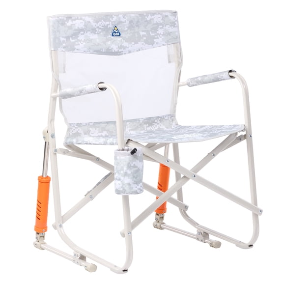 GCI Outdoor Freestyle Rocker Elite Folding Rocking Camping Chair, Snow Camo