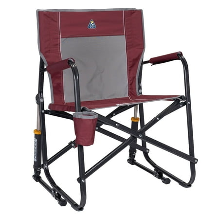 GCI Outdoor Freestyle Rocker Foldable Rocking Camp Chair, Maroon