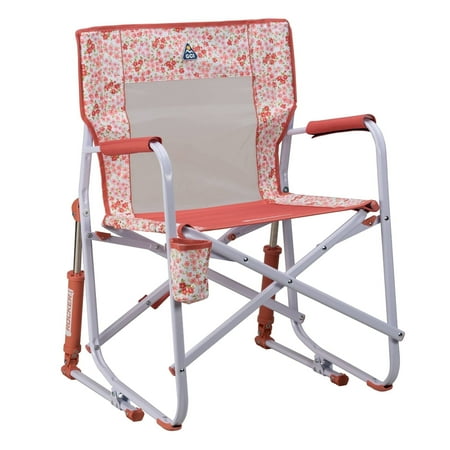 GCI Outdoor Freestyle Rocker Foldable Rocking Camp Chair, Pink Sundress