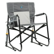 GCI Outdoor Freestyle Rocker XL Oversized Foldable Rocking Camp Chair, Pewter
