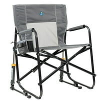 GCI Outdoor Freestyle Rocker XL Oversized Foldable Rocking Camp Chair, Pewter