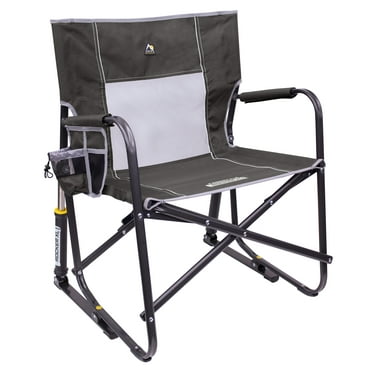 GCI Outdoor Freestyle Rocker XL Oversized Foldable Rocking Camp Chair, Pewter