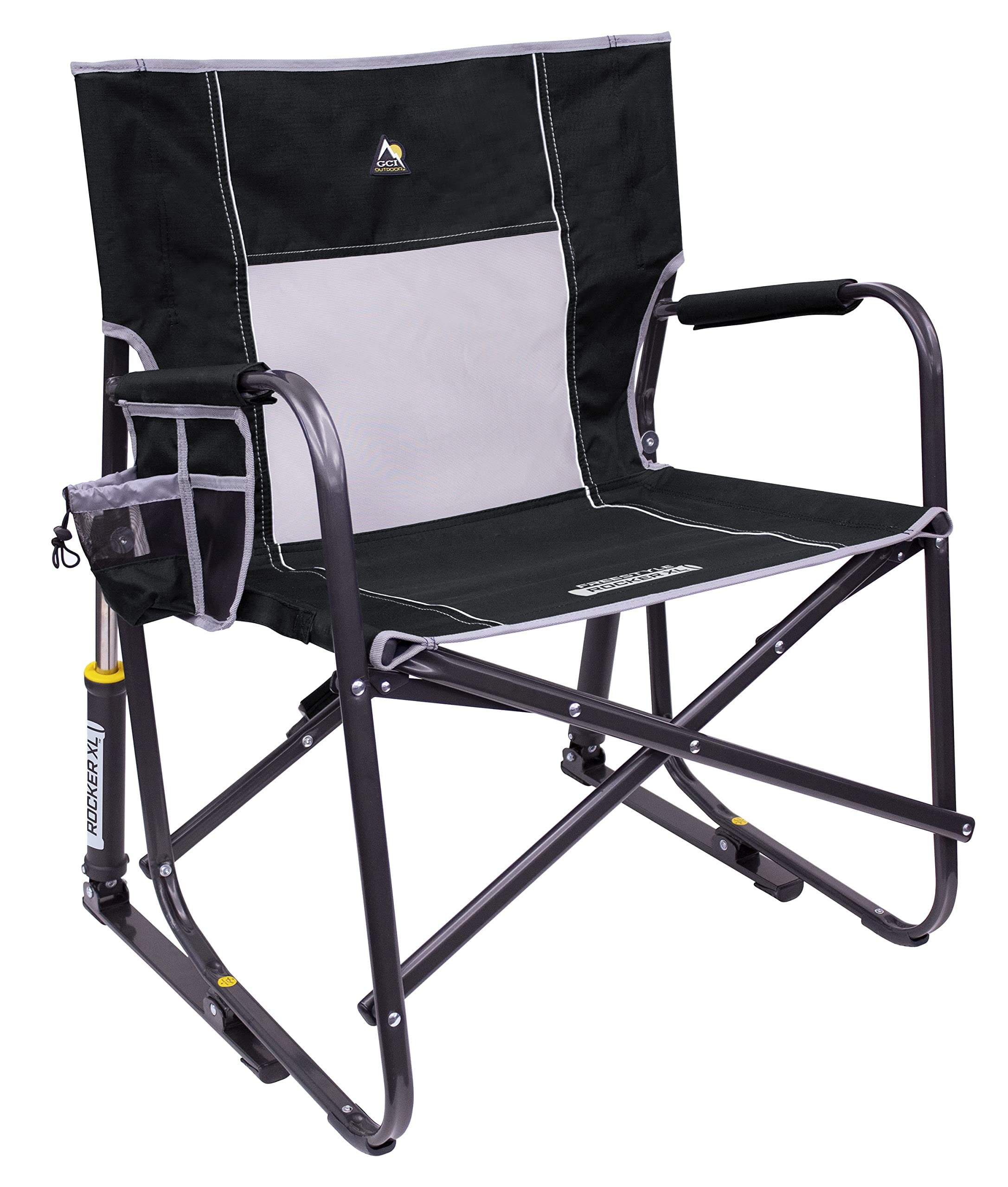 Black Heavy-Duty Freestyle Rocker XL Folding Chair