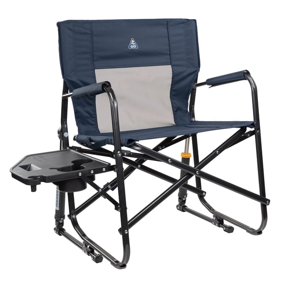 GCI Outdoor Freestyle Rocker XL with Side Table Oversized Rocking Camping Chair, Indigo