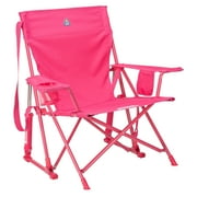 GCI Outdoor Kickback Rocker Low Profile Rocking Camp Chair, Sport Pink