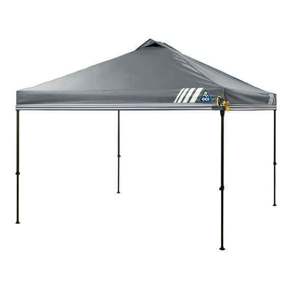 GCI Outdoor LevrUp Canopy 10' x 10' Portable Pop Up Shade Tent with Roller Bag, Mercury Gray