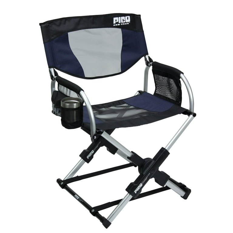 GCI Outdoor Pico Arm Chair Folding Director's Camp Seat, Indigo