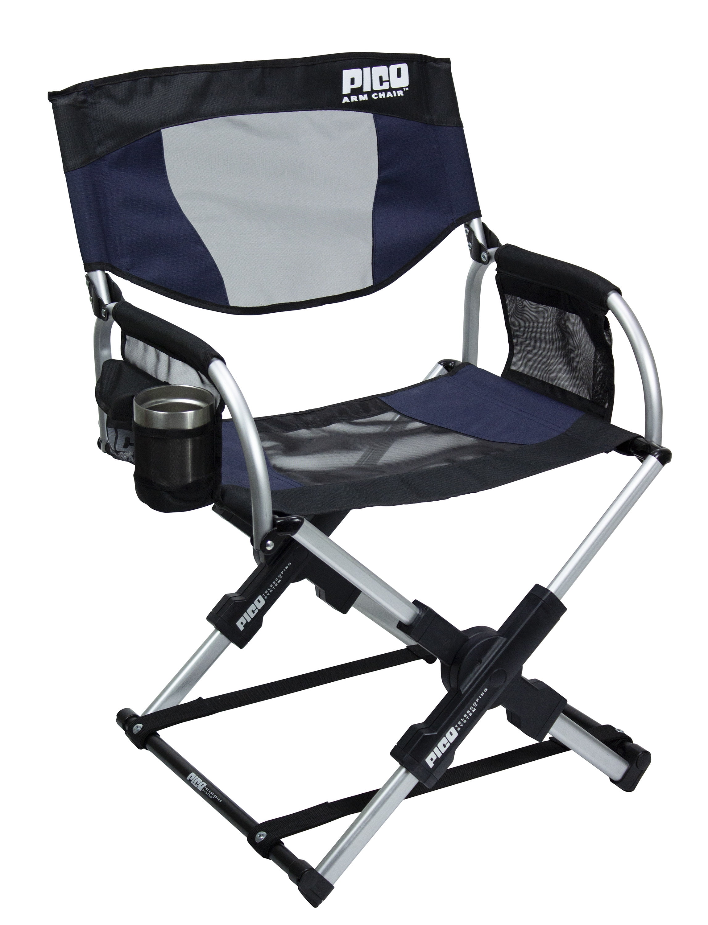 GCI Outdoor Pico Arm Folding Director's Camp Chair, Indigo