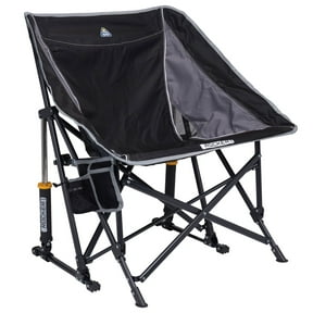 GCI Outdoor Pod Rocker Folding Rocking Camping Chair with Carry Bag, Black