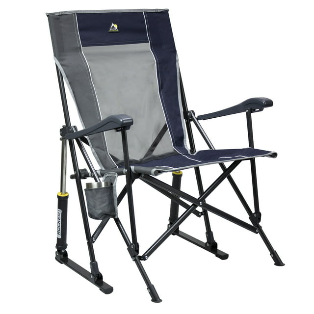 GCI Outdoor RoadTrip Rocker Foldable Rocking Camp Chair, Midnight
