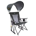 thumbnail image 1 of GCI Outdoor SunShade Rocker Foldable Rocking Camp Chair with Shade Canopy, Pewter, 1 of 8