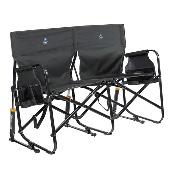 GCI Outdoor Tandem Rocker, 2-person Double Rocking Camping Chair, Dark Charcoal
